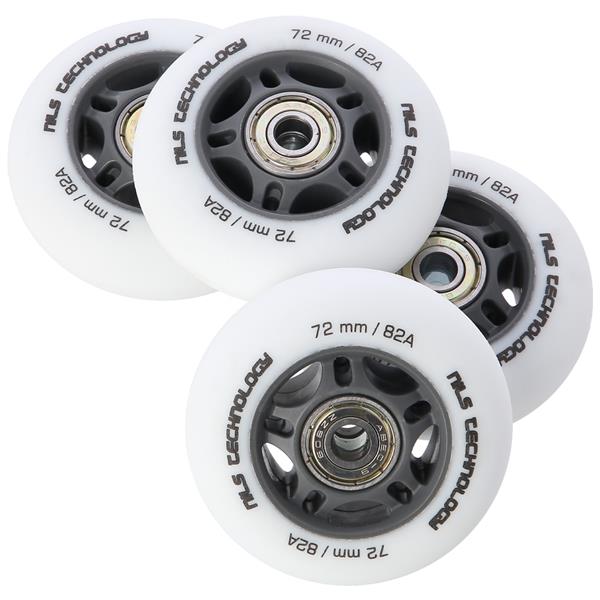PU 72x24 82A BÍLÁ MATNÁ (4 ks) + ABEC-9 (8 ks) NILS EXTREME SET