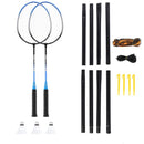 NRZ012 STEEL / BADMINTON SET 2 RACKETS + 3 SHUTTLES + NET + NILS COVER