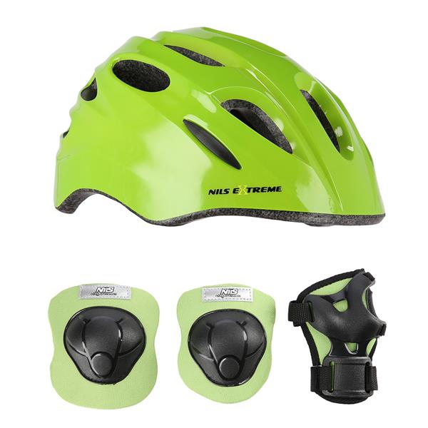 MTW01+H210 GREEN SIZE S HELMET WITH PROTECTORS SET NILS EXTREME