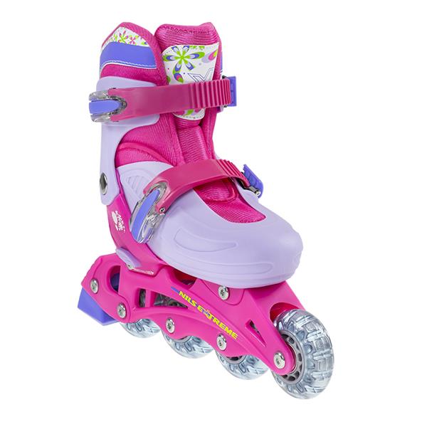 NJ082 PINK SET SIZE XS (28-31) SET OF SKATES AND PROTECTORS NILS EXTREME