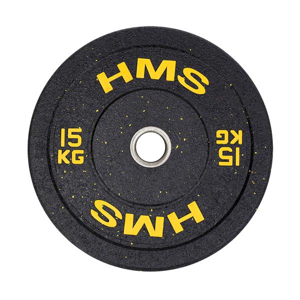 HTBR15 YELLOW OLYMPIC BUMPER PLATE 15 KG HMS