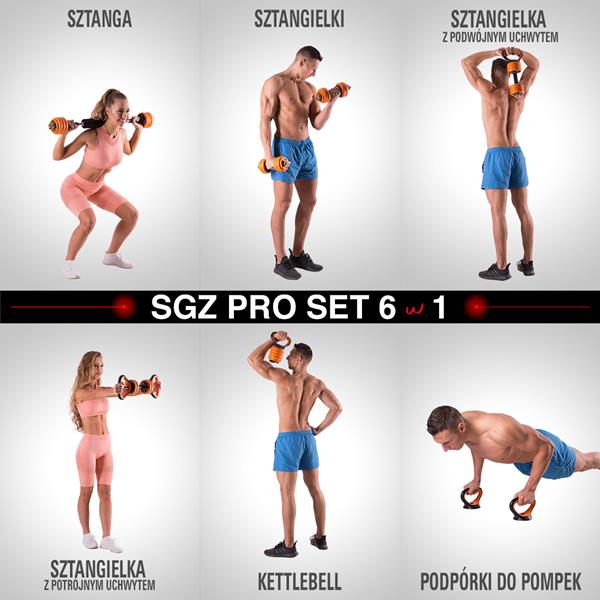 SGZ215 (2 KUSY) PRO SET 6V1 ZÁVAŽÍ S POGUMOU 15KG HMS