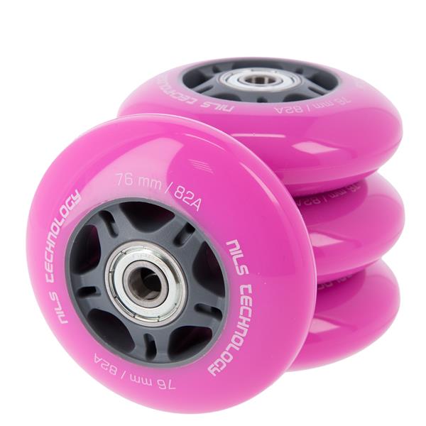 PU 76x24 82A (4pcs.) PINK + ABEC-7 (8pcs.) NILS EXTREME SET