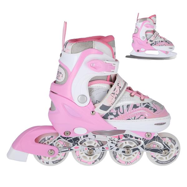 NF10927 A 2in1 PINK SIZE L(39-42) SKATING BLADES WITH FIGURE PLATE NILS EXTREME