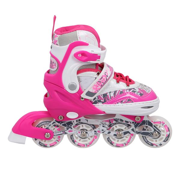 NF10927 A 2in1 DARK PINK SIZE S(31-34) INLINE SKATING BLADES WITH FIGURE NILS EXTREME