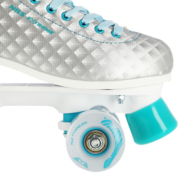 NQ14198 SILVER-TURQUOISE SIZE 32 NILS EXTREME ROLLER SKATES