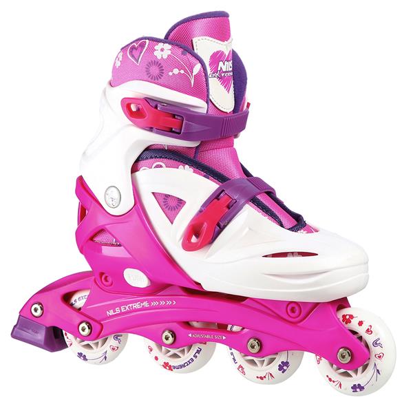 NJ/NA0321 A WHITE-PINK SIZE M (31-35) NILS EXTREME INLINE SKATES