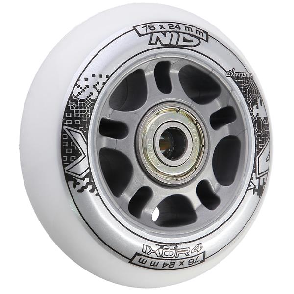 PU 76x24 82A BÍLÁ N (4 ks) + ABEC-7 (8 ks) NILS EXTREME SET