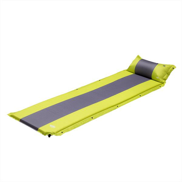 NC4349 GREEN-GREY SELF-INFLATION MAT WITH PILLOW NILS CAMP