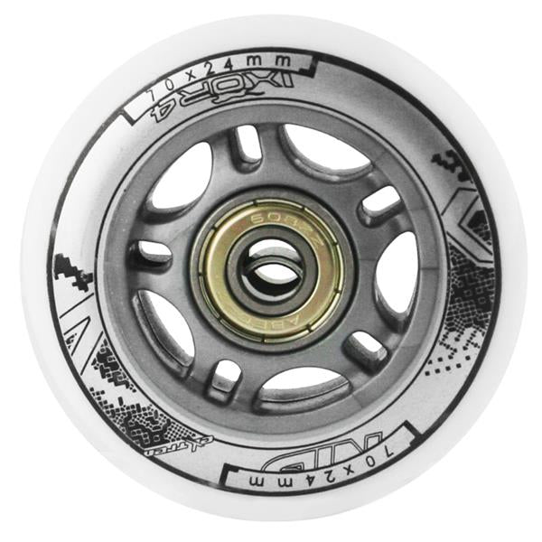 PU 70x24 82A BÍLÁ (4 ks) + ABEC-7 (8 ks) NILS EXTREME SET