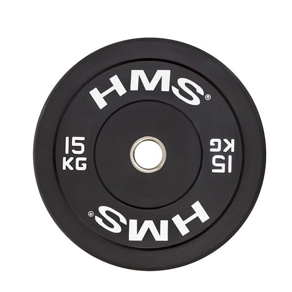 BBR15 BLACK OLYMPIC PLATE BUMPER 15 KG HMS