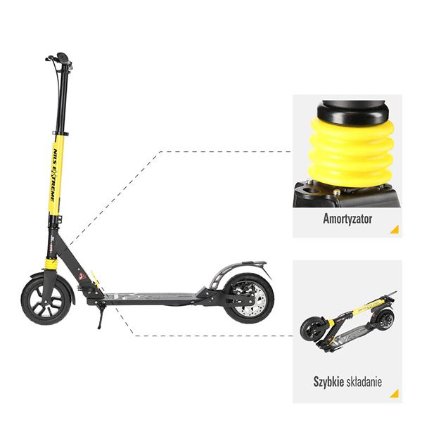 HM208T BLACK-YELLOW SCOOTER WITH DISC BRAKE NILS EXTREME