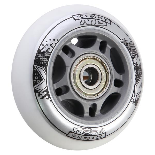 PU 70x24 82A BÍLÁ N (4 ks) + ABEC-7 (8 ks) NILS EXTREME SET