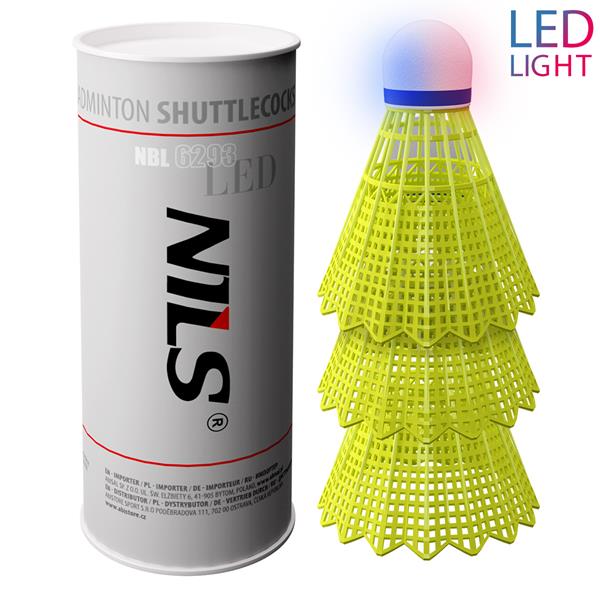 NBL6293 NYLONOVÉ LED RAKETOPLÁTKY VÍCEBAREVNÉ BALENÍ 3 KS