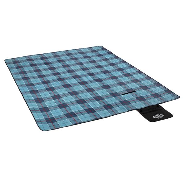 NC8002 BLUE CHECK PICNIC BLANKET 250x200 PE ALU NILS CAMP