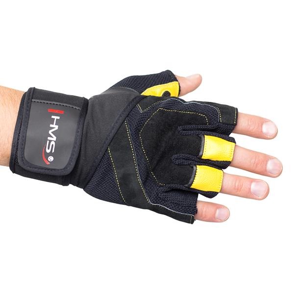 RST01 BLACK/YELLOW SIZE S GYM GLOVES HMS