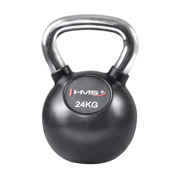 KGC24 CHROME RUBBER-COATED KETTLEBELL HANDLE CAST IRON HMS