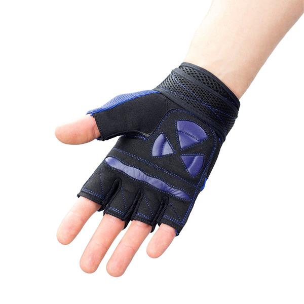 RST02 BLACK/BLUE SIZE L GYM GLOVES HMS