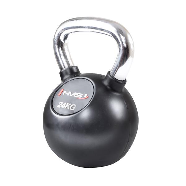 KGC24 CHROME RUBBER-COATED KETTLEBELL HANDLE CAST IRON HMS