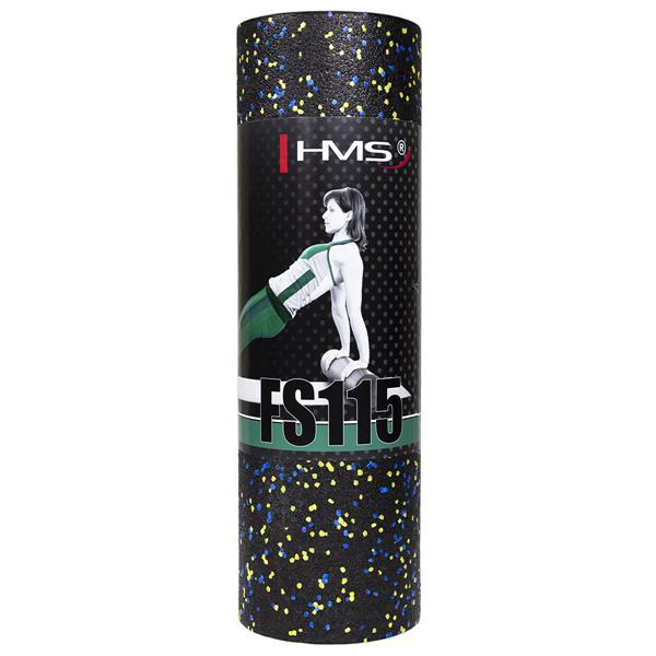 FS115 BLACK/BLUE-YELLOW DOTS 45CM ROLLER FITNESS HMS