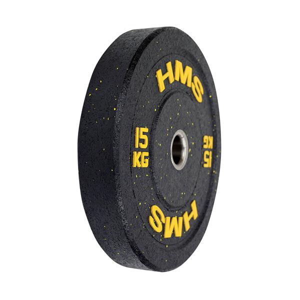 HTBR15 YELLOW OLYMPIC BUMPER PLATE 15 KG HMS