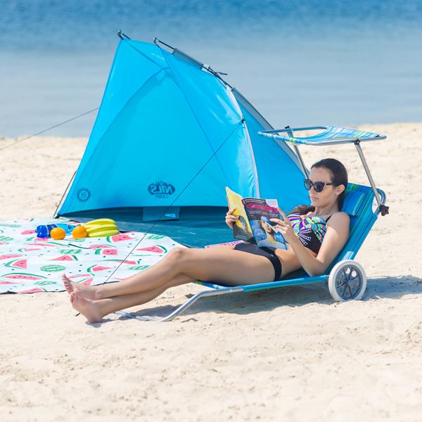 NC3330 BLUE NILS CAMP DECKCHAIR WITH CANOPY