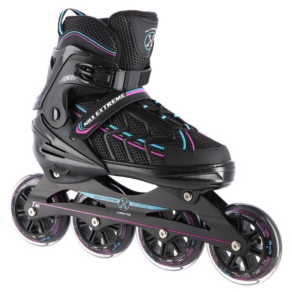 NA1128 BLACK-PURPLE SIZE L(39-42) NILS EXTREME INLINE SKATES