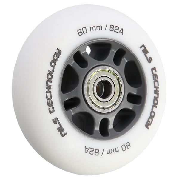 PU 80x24 82A BÍLÁ MATNÁ (4 ks) + ABEC-9 (8 ks) NILS EXTREME SET