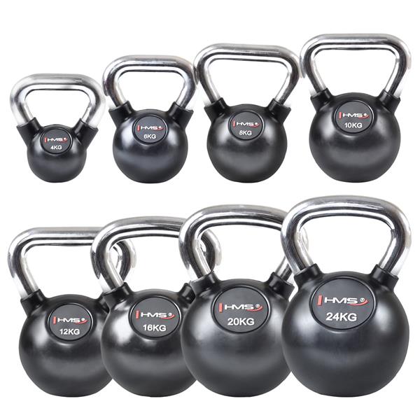 KGC10 CHROME RUBBER-COATED KETTLEBELL HANDLE CAST IRON HMS