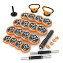 SGZ230 (2 PARTS) PRO SET 6IN1 WEIGHT SET RUBBER COVERED 30KG HMS