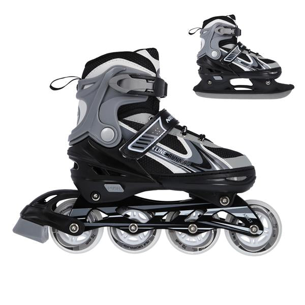 NH18188 A 2in1 GREY SIZE S(29-33) SKATING BLADES WITH HOCKEY BOARD NILS EXTREME