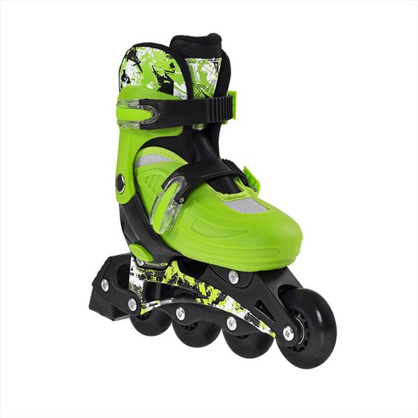 NJ082 SET GREEN SIZE S (32-35) SET OF SKATES AND PROTECTORS NILS EXTREME