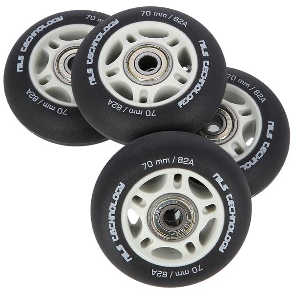 PU 70x24 82A ČERNÁ MATNÁ (4 ks) + ABEC-9 (8 ks) NILS EXTREME SET