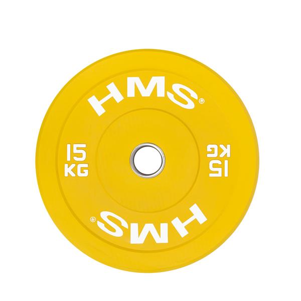 CBR15 YELLOW OLYMPIC BUMPER PLATE 15 KG HMS