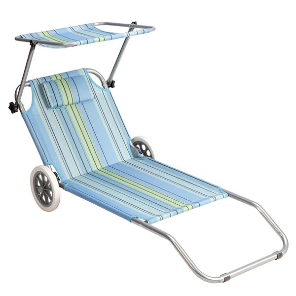 NC3330 BLUE NILS CAMP DECKCHAIR WITH CANOPY