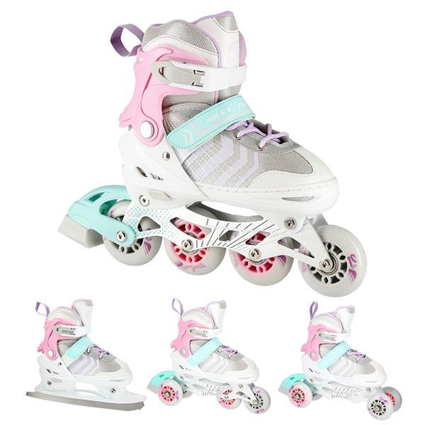 NH18192 4in1 PINK SIZE S(29-33) SKATING BLADES WITH FIGURE FLAT NILS EXTREME