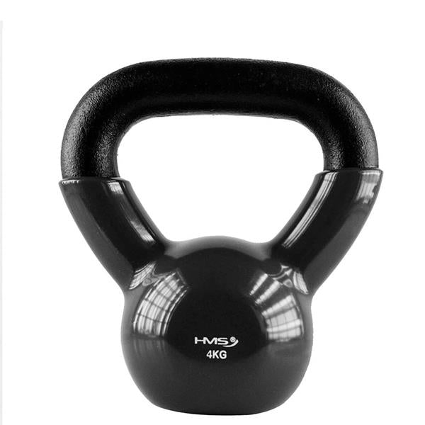 KNV04 BLACK KETTLEBELL CAST IRON VINYL-COATED HMS