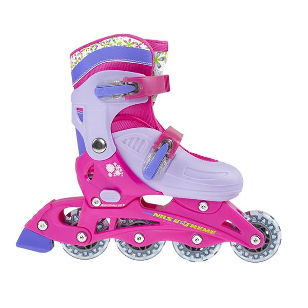 NJ082 PINK SET SIZE M (36-39) SET OF SKATES AND PROTECTORS NILS EXTREME