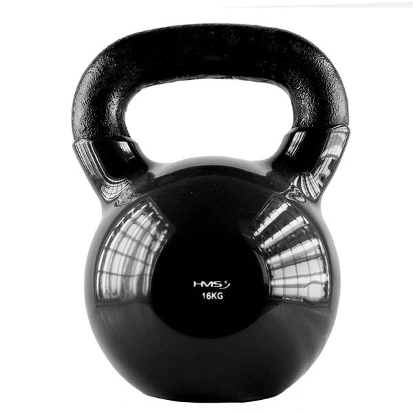 KNV16 BLACK KETTLEBELL CAST IRON VINYL-COATED HMS