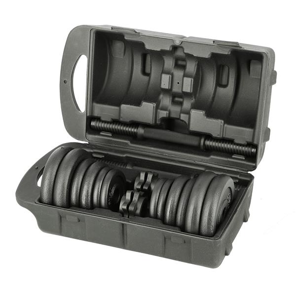 STO20 BLACK 2 x 10 KG BARBELLS IN ONE FITNESS CASE