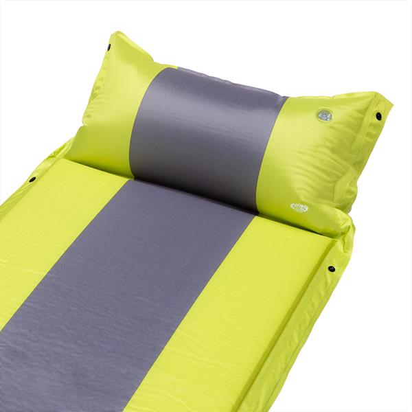 NC4349 GREEN-GREY SELF-INFLATION MAT WITH PILLOW NILS CAMP