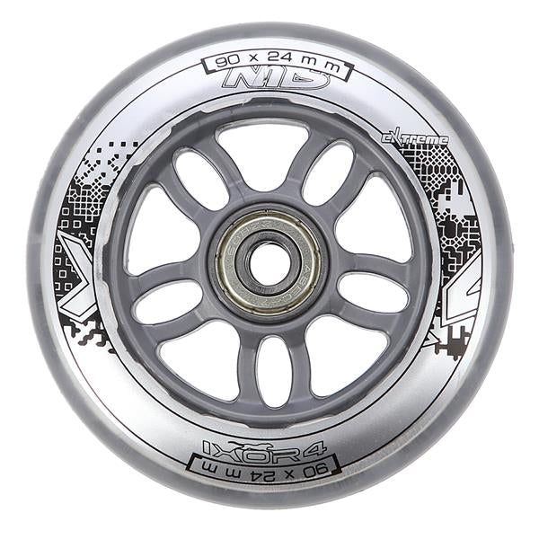 PU 90x24 82A TRANSPARENT (4 pcs.) + ABEC-7 CHROME (8 pcs.) NILS EXTREME SET