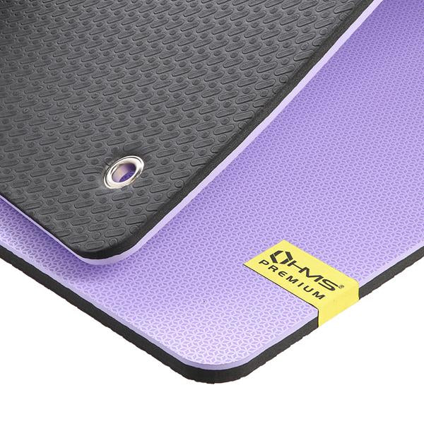 MFK07 VIOLET-BLACK CLUB FITNESS MAT WITH HOLES 120*60CM EVA 15MM HMS PREMIUM