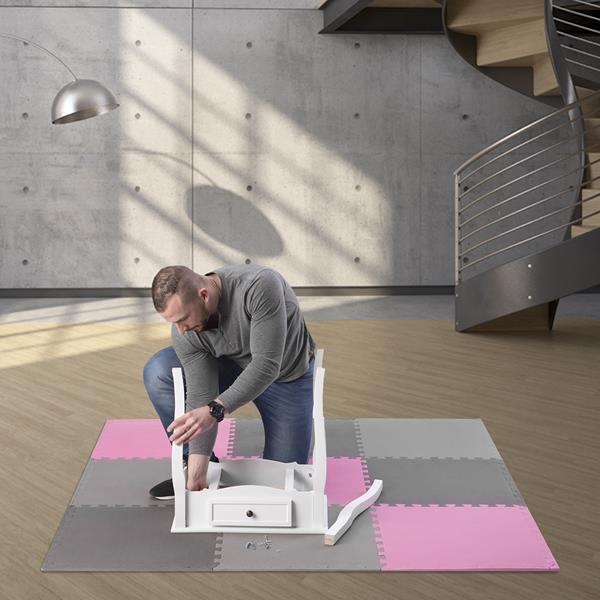 MP10 PUZZLE MAT MULTIBALENÍ RŮŽOVO-ŠEDÁ 9 DÍLŮ 10 MM ONE FITNESS