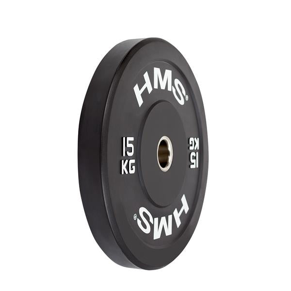 BBR15 BLACK OLYMPIC PLATE BUMPER 15 KG HMS