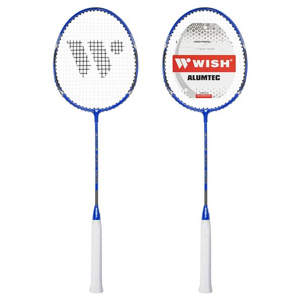 ALUMTEC 5566 BADMINTON SET BLUE 2PCS + SHUTTLES 3PCS + NET + WISH LINES