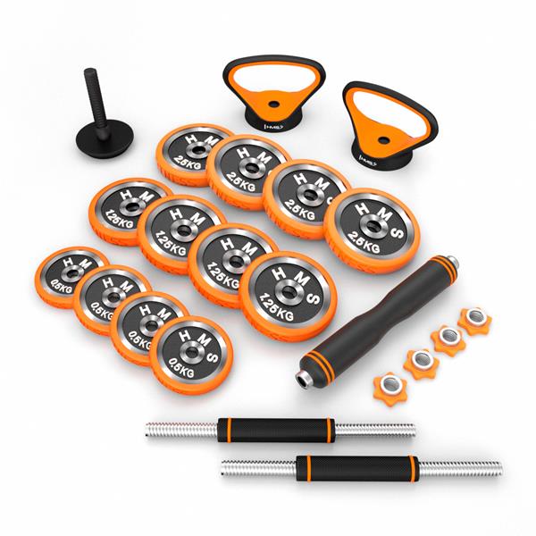 SGZ220 (2 PARTS) PRO SET 6IN1 WEIGHT SET RUBBER COVERED 20KG HMS
