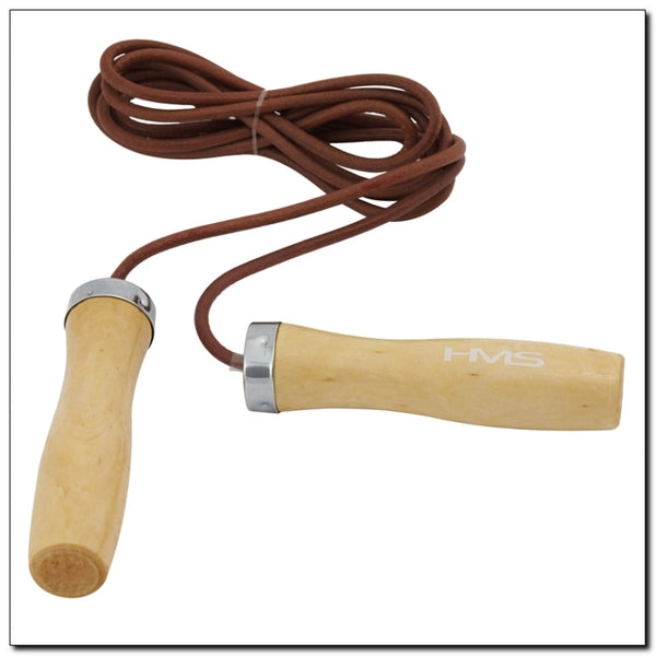 SK07 SKIPPING ROPE LEATHER + WOODEN HANDLE HMS