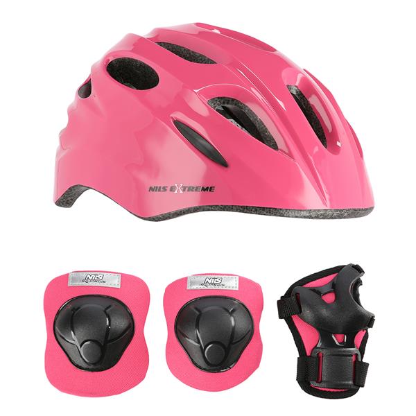 MTW01+H210 PINK SIZE XS HELMET WITH PROTECTORS SET NILS EXTREME