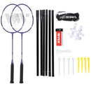 ALUMTEC 4466 BADMINTON RACKET SET PURPLE 2 PCS + SHUTTLES 3 PCS + NET + WISH LINES